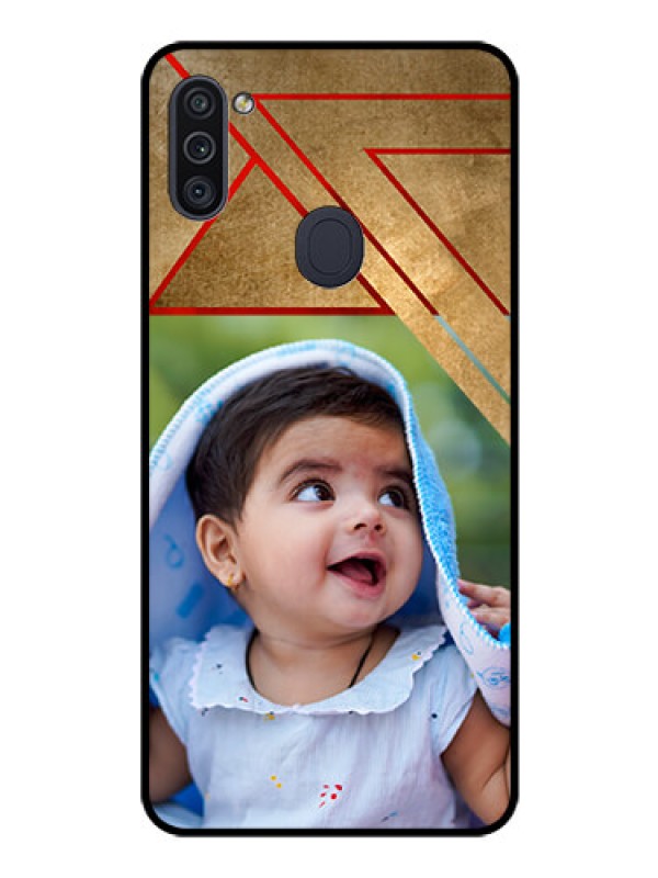 Custom Galaxy M11 Personalized Glass Phone Case - Gradient Abstract Texture Design