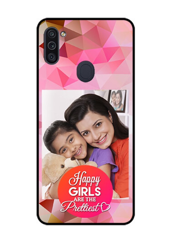 Galaxy M11 Photo Printing on Glass Case - Abstract Triangle Design