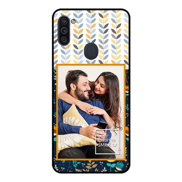 Galaxy M11 Custom Glass Mobile Case - Pattern Design