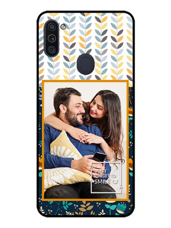 Custom Galaxy M11 Custom Glass Mobile Case - Pattern Design