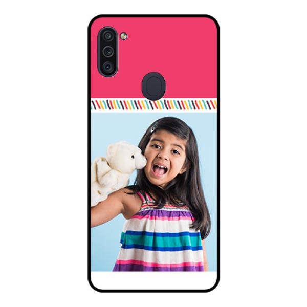 Galaxy M11 Personalized Glass Phone Case - Line art design