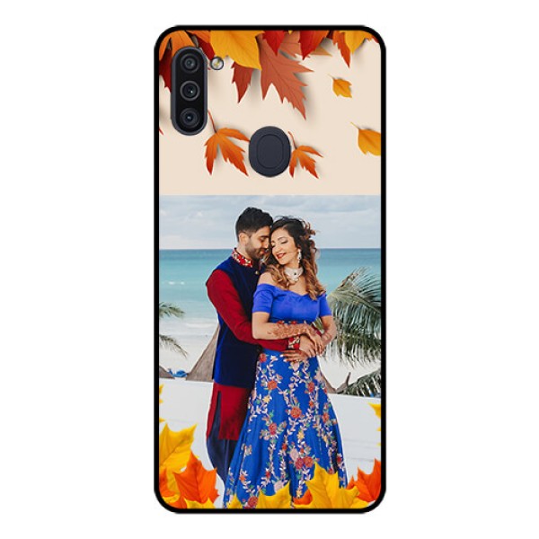 Galaxy M11 Photo Printing on Glass Case - Autumn Maple Leaves Design Galaxy M11 Photo Printing on Glass Case - Autumn Maple Leaves Design