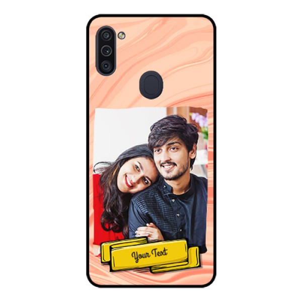 Galaxy M11 Personalized Glass Phone Case - Marble Texture Design Galaxy M11 Personalized Glass Phone Case - Marble Texture Design