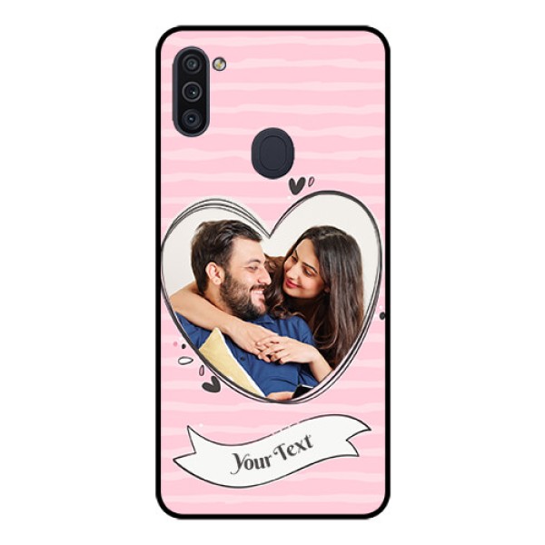 Galaxy M11 Custom Glass Phone Case - Vintage Heart Design