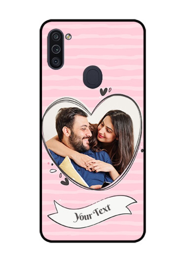 Galaxy M11 Custom Glass Phone Case - Vintage Heart Design