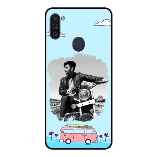 Galaxy M11 Photo Printing on Glass Case - Travel & Adventure Design