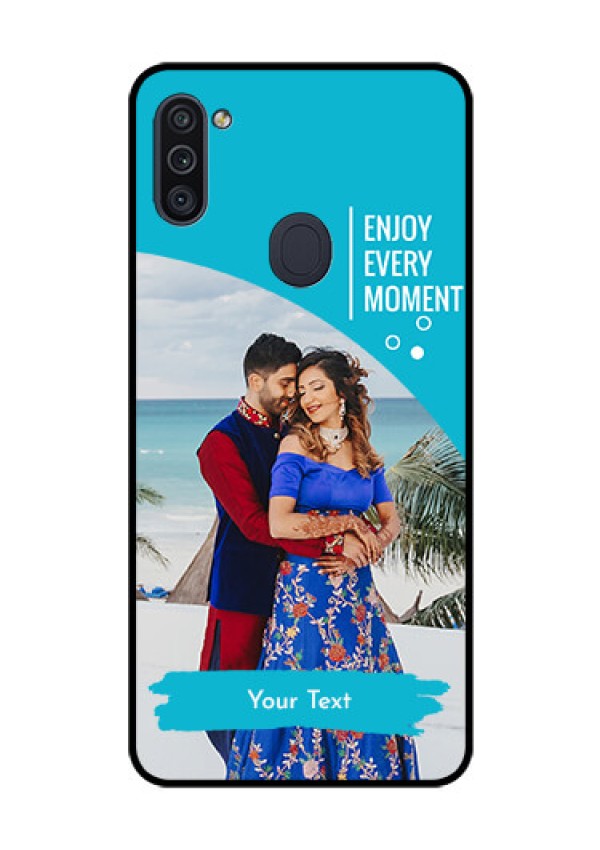 Galaxy M11 Custom Glass Mobile Case - Happy Moment Design