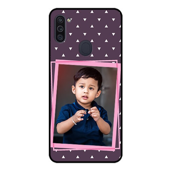 Galaxy M11 Custom Glass Mobile Case - Triangle Pattern Dotted Design