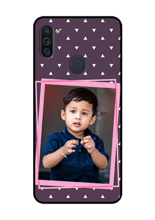 Galaxy M11 Custom Glass Mobile Case - Triangle Pattern Dotted Design