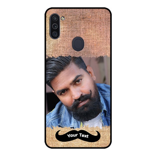 Galaxy M11 Personalized Glass Phone Case - with Texture Design