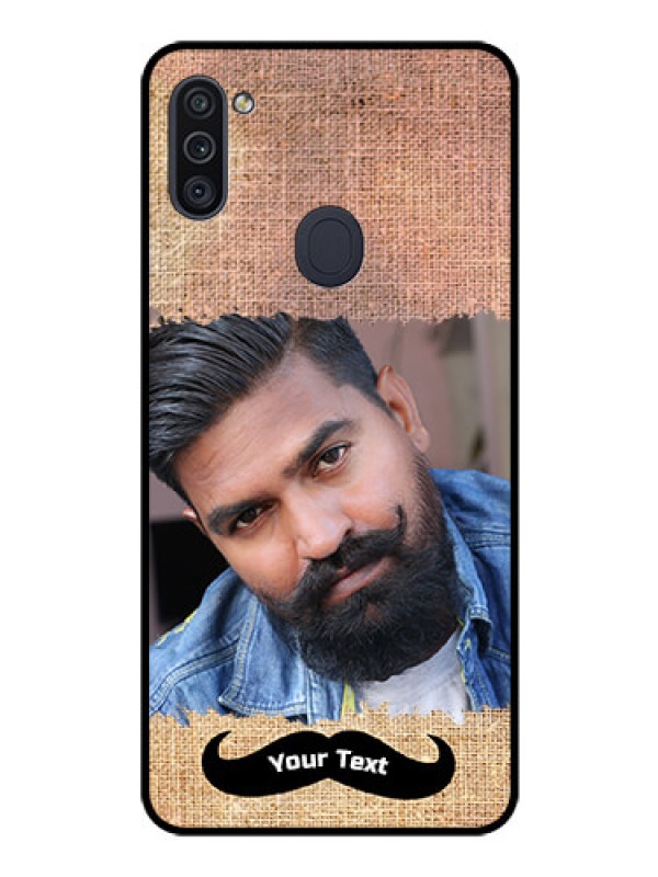 Custom Galaxy M11 Personalized Glass Phone Case - with Texture Design