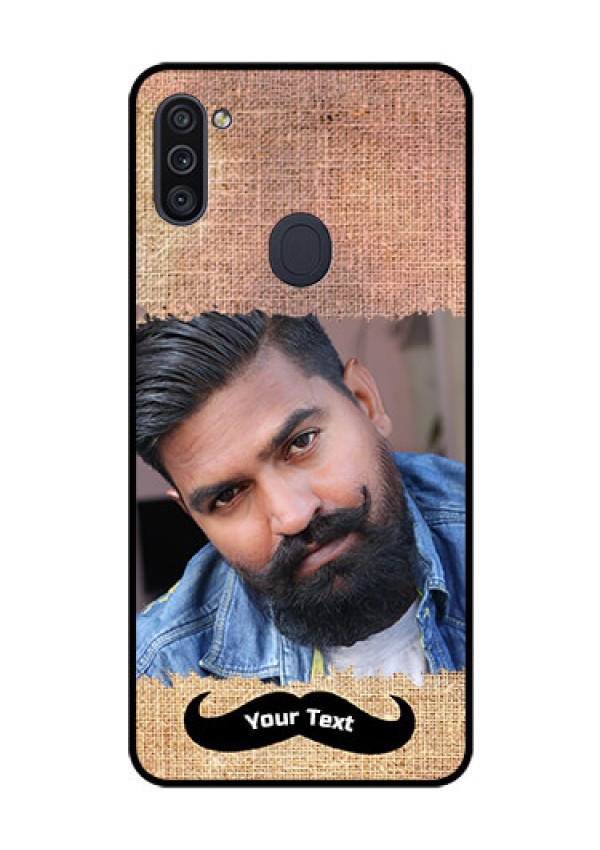 Galaxy M11 Personalized Glass Phone Case - with Texture Design