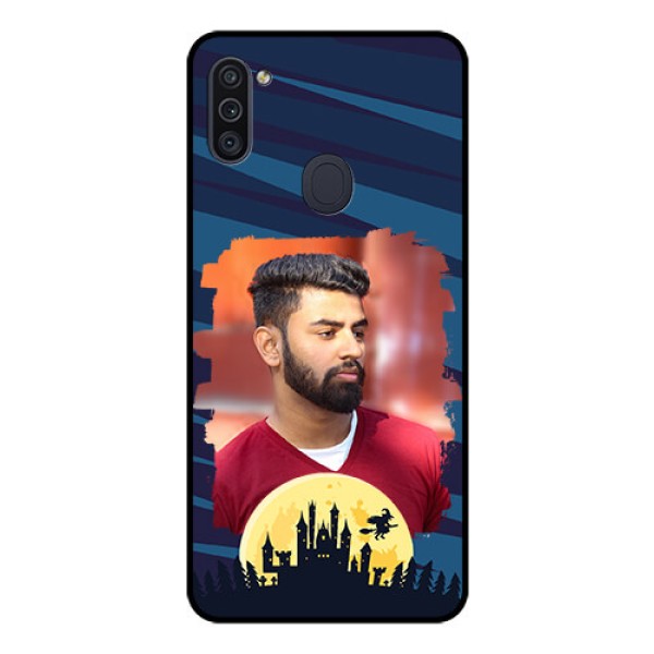 Galaxy M11 Photo Printing on Glass Case - Halloween Witch Design 