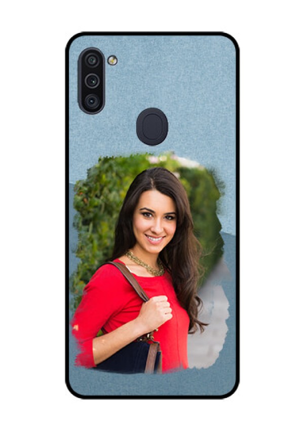 Galaxy M11 Custom Glass Mobile Case - Grunge Line Art Design