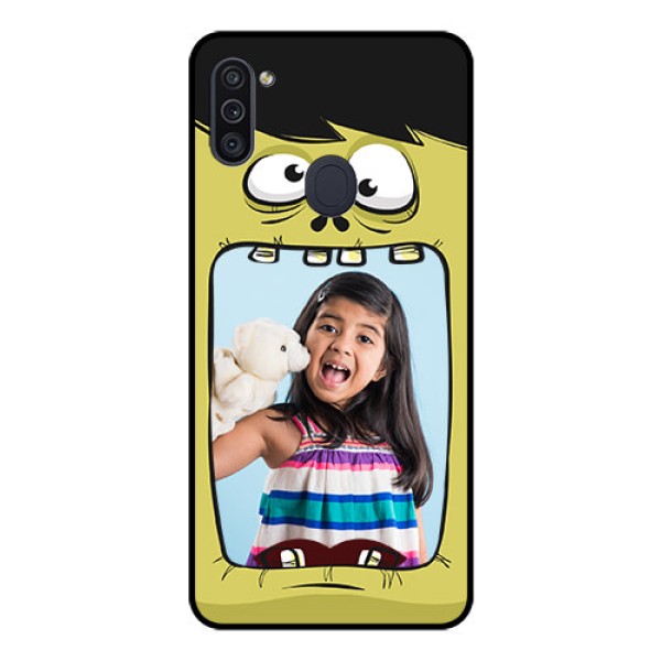 Galaxy M11 Personalized Glass Phone Case - Cartoon monster back case Design Galaxy M11 Personalized Glass Phone Case - Cartoon monster back case Design