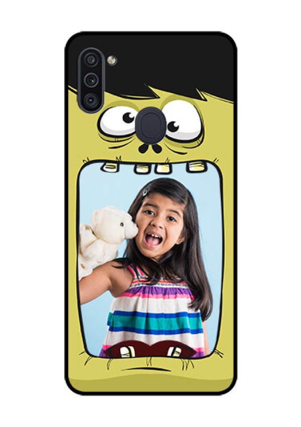 Galaxy M11 Personalized Glass Phone Case - Cartoon monster back case Design
