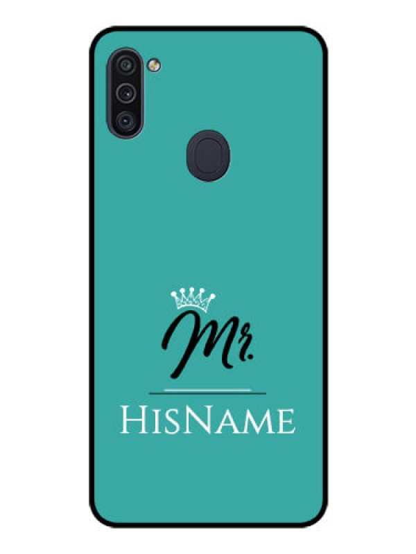 Custom Galaxy M11 Custom Glass Phone Case Mr with Name