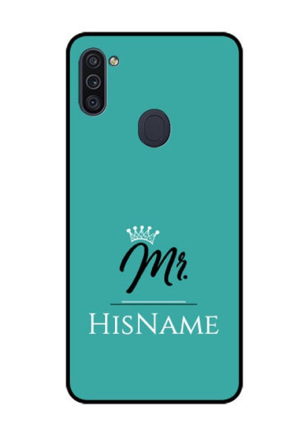 Galaxy M11 Custom Glass Phone Case Mr with Name