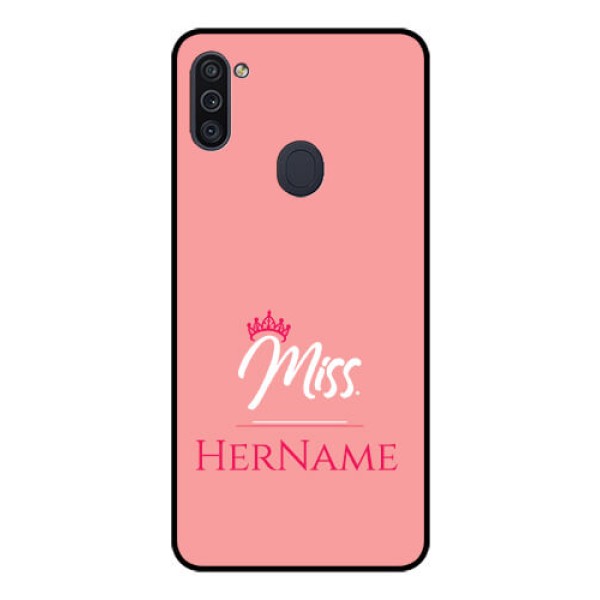 Galaxy M11 Custom Glass Phone Case Mrs with Name