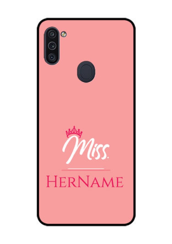 Galaxy M11 Custom Glass Phone Case Mrs with Name