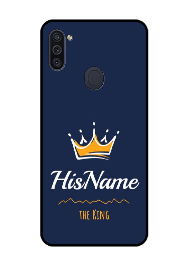 Galaxy M11 Glass Phone Case King with Name