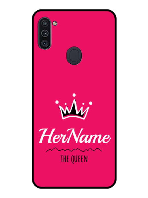 Custom Galaxy M11 Glass Phone Case Queen with Name
