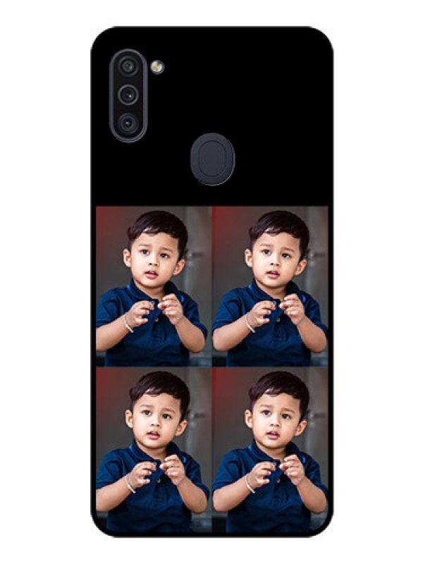 Custom Galaxy M11 4 Image Holder on Glass Mobile Cover