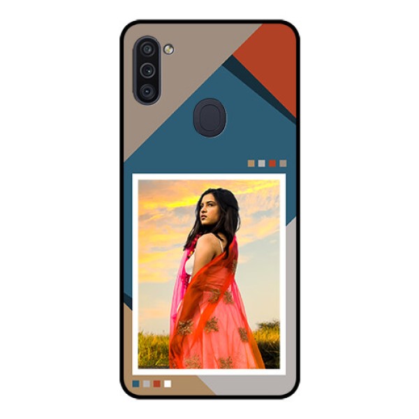 Galaxy M11 Personalized Glass Phone Case - Retro color pallet Design Galaxy M11 Personalized Glass Phone Case - Retro color pallet Design