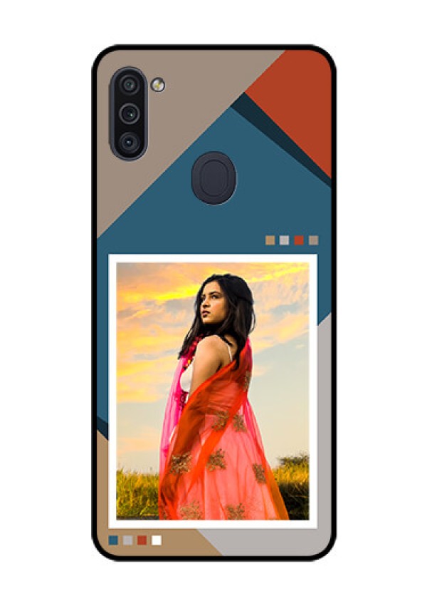 Galaxy M11 Personalized Glass Phone Case - Retro color pallet Design