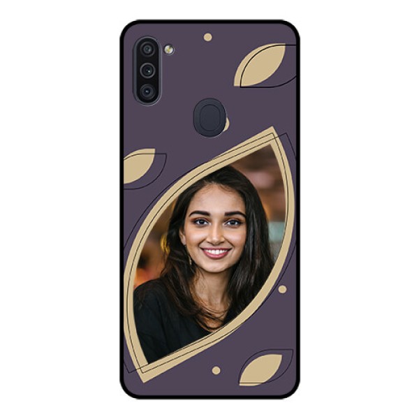 Galaxy M11 Custom Glass Mobile Case - Falling Leaf Design