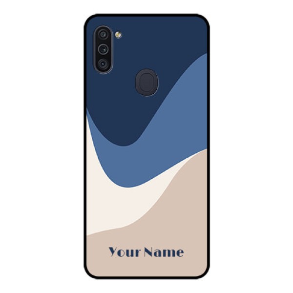 Galaxy M11 Custom Glass Phone Case - Abstract Drip Art Design