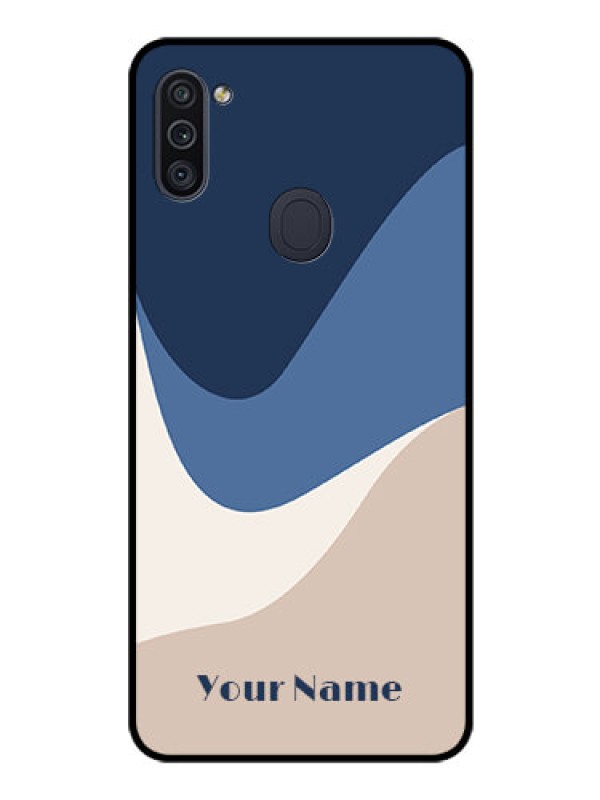 Custom Galaxy M11 Custom Glass Phone Case - Abstract Drip Art Design