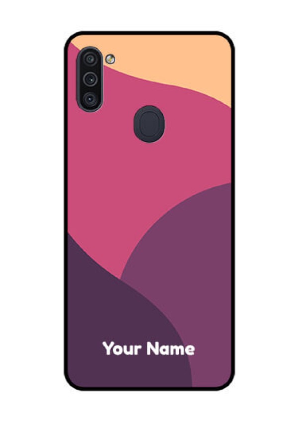 Galaxy M11 Custom Glass Phone Case - Mixed Multi-colour abstract art Design