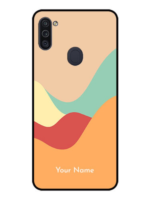 Custom Galaxy M11 Personalized Glass Phone Case - Ocean Waves Multi-colour Design