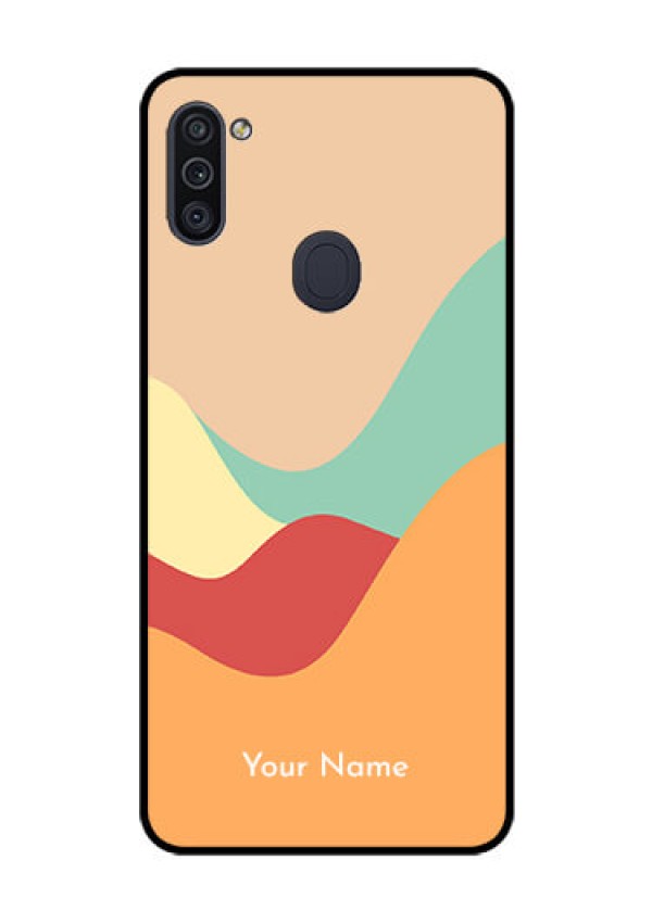 Galaxy M11 Personalized Glass Phone Case - Ocean Waves Multi-colour Design
