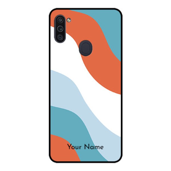 Galaxy M11 Custom Glass Mobile Case - coloured Waves Design
