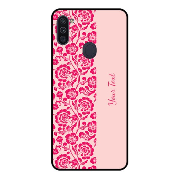 Galaxy M11 Custom Glass Phone Case - Attractive Floral Pattern Design Galaxy M11 Custom Glass Phone Case - Attractive Floral Pattern Design