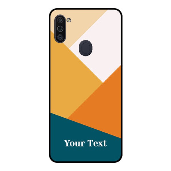 Galaxy M11 Personalized Glass Phone Case - Stacked Multi-colour Design Galaxy M11 Personalized Glass Phone Case - Stacked Multi-colour Design