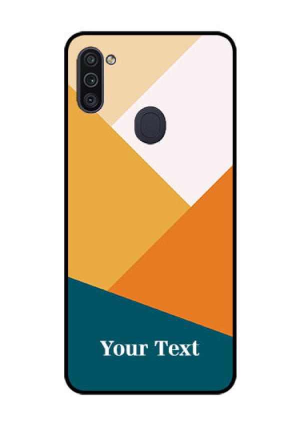 Galaxy M11 Personalized Glass Phone Case - Stacked Multi-colour Design