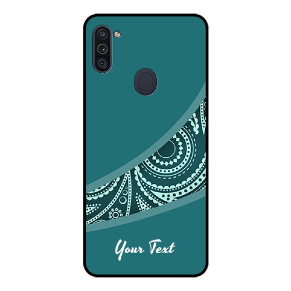 Galaxy M11 Photo Printing on Glass Case - semi visible floral Design