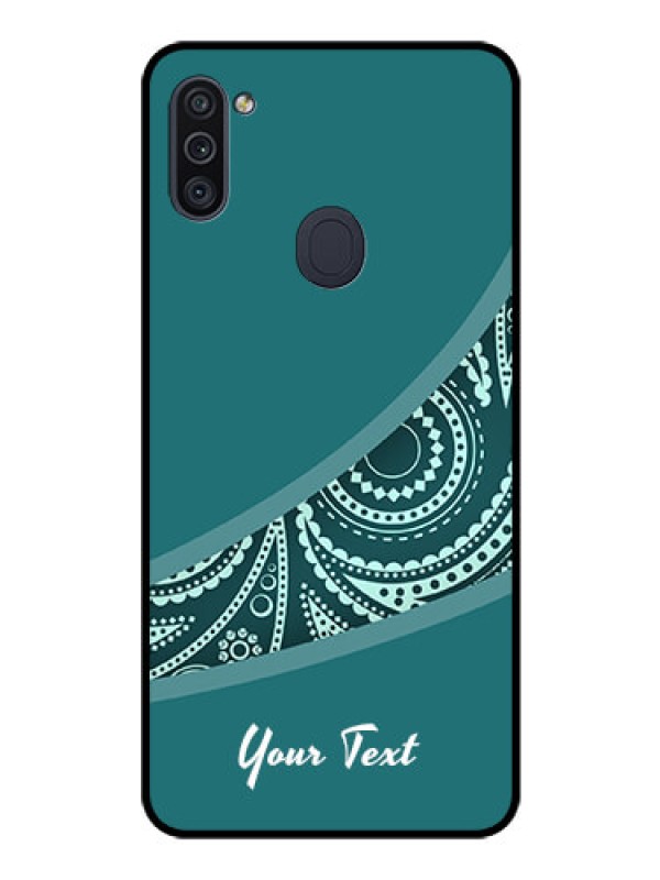 Custom Galaxy M11 Photo Printing on Glass Case - semi visible floral Design