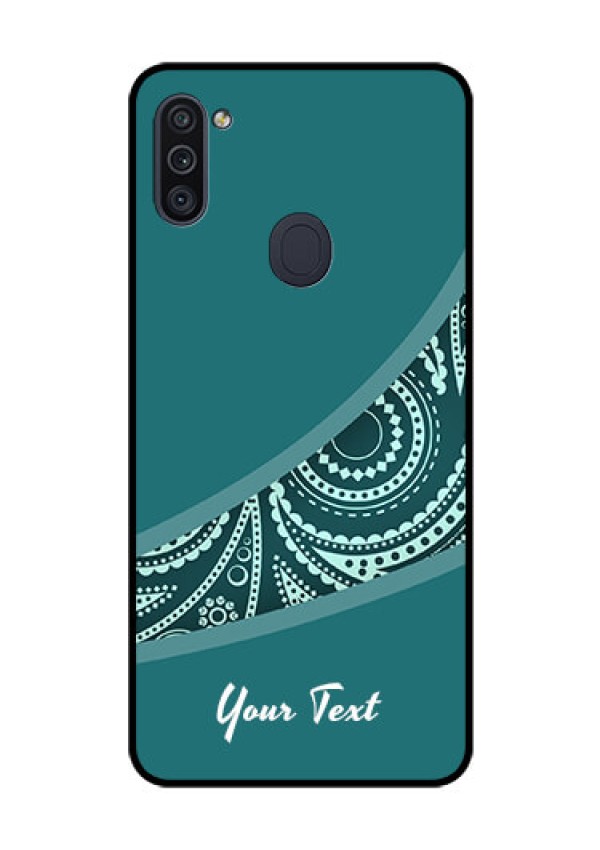 Galaxy M11 Photo Printing on Glass Case - semi visible floral Design