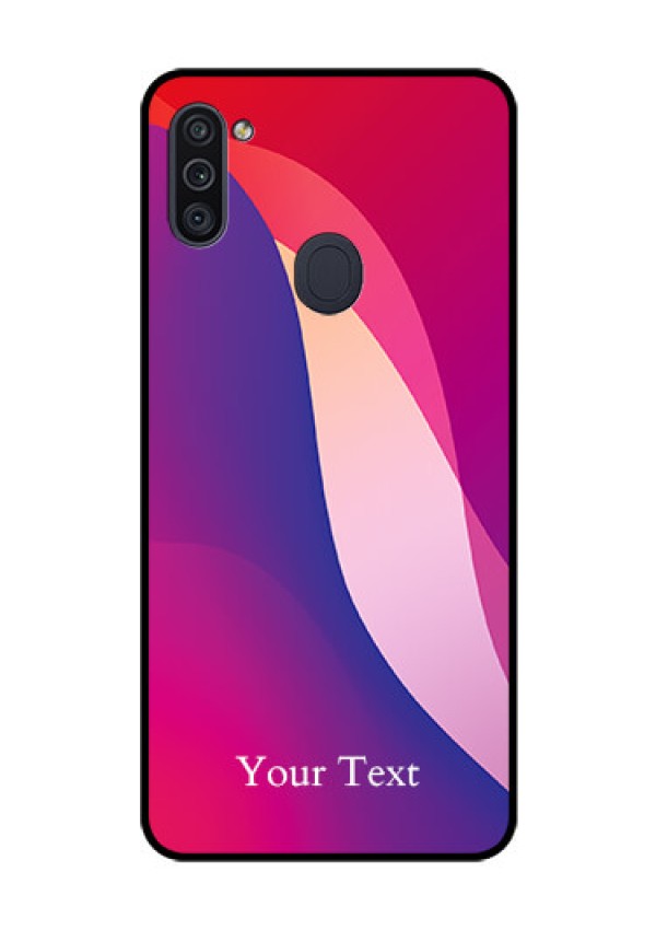 Galaxy M11 Personalized Glass Phone Case - Digital abstract Overlap Design