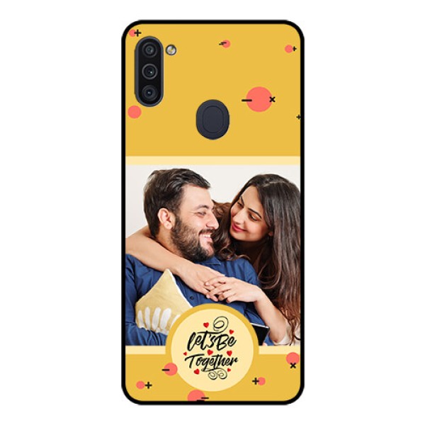Galaxy M11 Photo Printing on Glass Case - Lets be Together Design