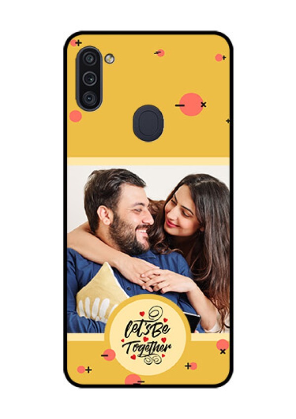 Galaxy M11 Photo Printing on Glass Case - Lets be Together Design