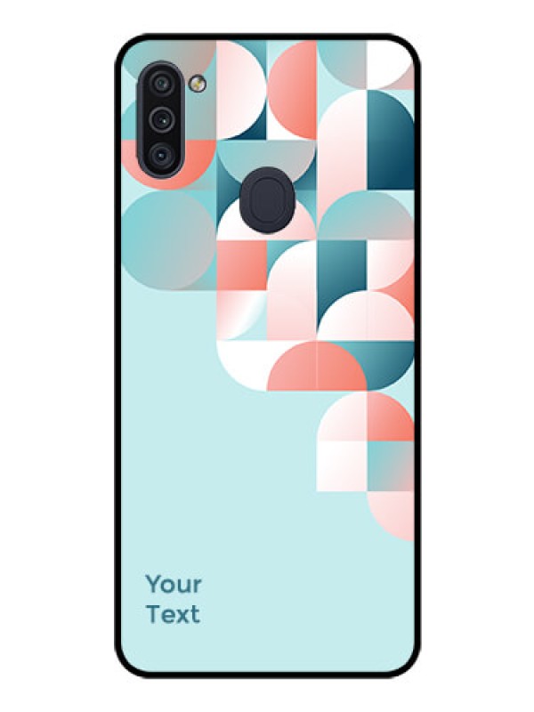 Custom Galaxy M11 Custom Glass Phone Case - Stylish Semi-circle Pattern Design