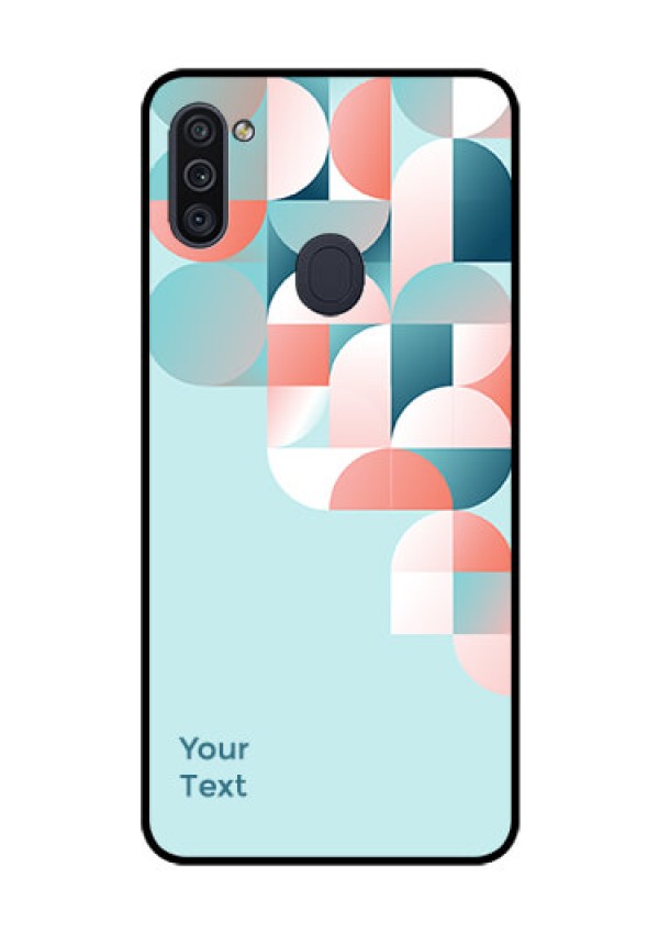Galaxy M11 Custom Glass Phone Case - Stylish Semi-circle Pattern Design