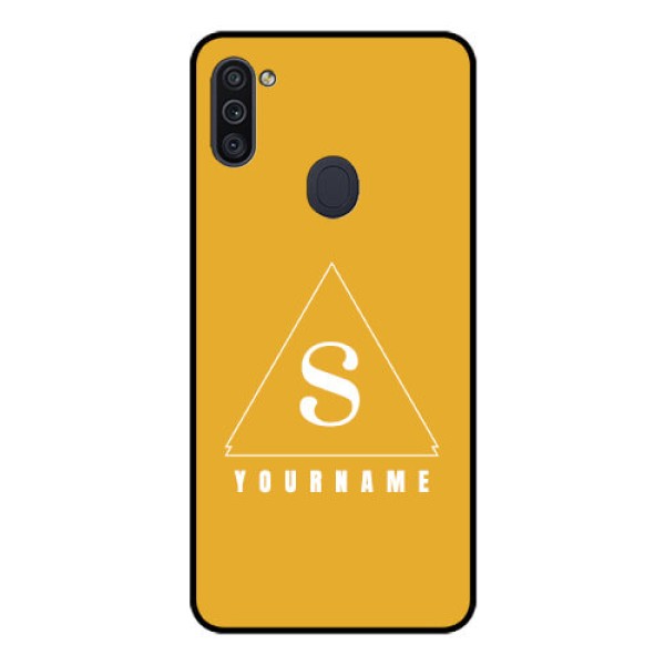 Galaxy M11 Personalized Glass Phone Case - simple triangle Design