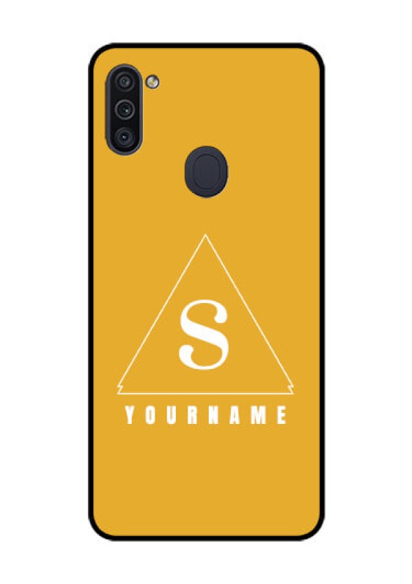 Galaxy M11 Personalized Glass Phone Case - simple triangle Design