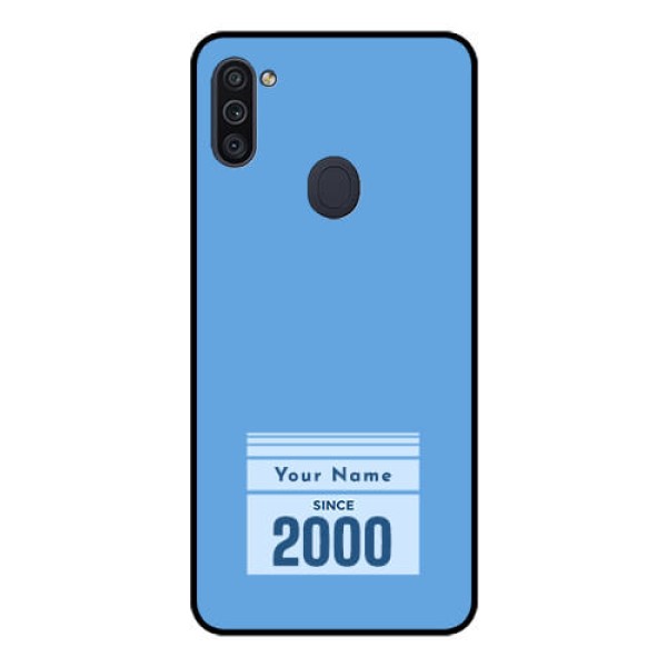 Galaxy M11 Custom Glass Mobile Case - Custom Year of birth Design
